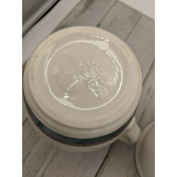 Pfaltzgraff JUNIPER Creamer & Sugar Set Teal Blue Green & Purple Mauve Trim Lid - Picture 8 of 8